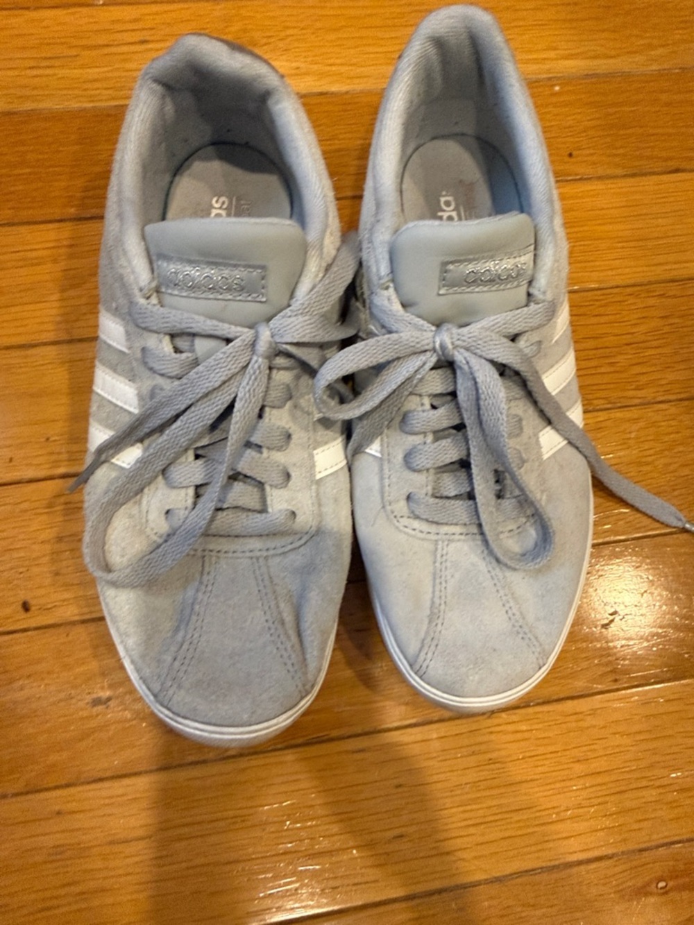 adidas Women Sneakers Light Gray with White Stripes